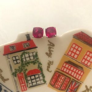 Zales Red Ruby Stud Earrings in Sterling Silver